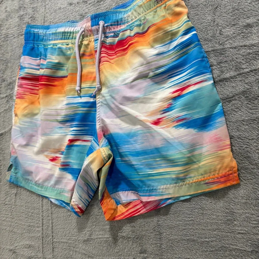 George M Multicolor‎ Swim Trunks Mens Festival Casual Beach Shorts